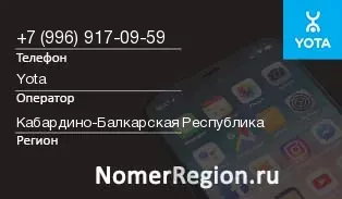 Кто звонил с 9969170959 - регион и оператор